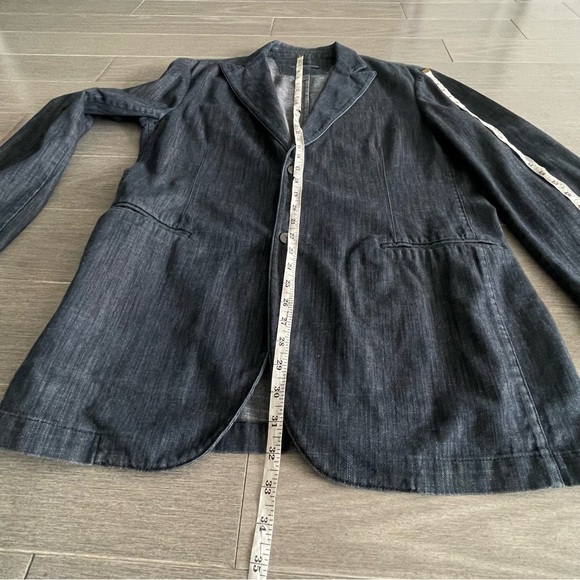 John Varvatos Blue Denim Chambray Blazer Jacket Sport Coat Made in Italy Size 50 - Picture 13 of 16